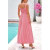 image:imagePRETTYGARDEN Womens 2026 Summer Spaghetti Strap Maxi Dresses Plaid Square Neck A Line Casual Beach Vacation Long SundressRed