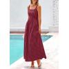 image:imagePRETTYGARDEN Womens 2026 Summer Spaghetti Strap Maxi Dresses Plaid Square Neck A Line Casual Beach Vacation Long SundressRed Black
