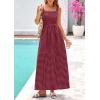 image:imagePRETTYGARDEN Womens 2026 Summer Spaghetti Strap Maxi Dresses Plaid Square Neck A Line Casual Beach Vacation Long SundressRed Black