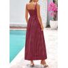 image:imagePRETTYGARDEN Womens 2026 Summer Spaghetti Strap Maxi Dresses Plaid Square Neck A Line Casual Beach Vacation Long SundressRed Black