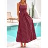 image:imagePRETTYGARDEN Womens 2026 Summer Spaghetti Strap Maxi Dresses Plaid Square Neck A Line Casual Beach Vacation Long SundressRed Black