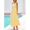 image:imagePRETTYGARDEN Womens 2026 Summer Spaghetti Strap Maxi Dresses Plaid Square Neck A Line Casual Beach Vacation Long SundressYellow