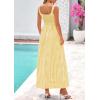 image:imagePRETTYGARDEN Womens 2026 Summer Spaghetti Strap Maxi Dresses Plaid Square Neck A Line Casual Beach Vacation Long SundressYellow