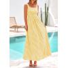 image:imagePRETTYGARDEN Womens 2026 Summer Spaghetti Strap Maxi Dresses Plaid Square Neck A Line Casual Beach Vacation Long SundressYellow