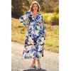image:imagePRETTYGARDEN Womens Floral Midi Dress Casual Fall V Neck Long Sleeve Flowy Spring Beach Wedding Guest Vacation DressesBlack Blue Floral