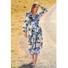 image:imagePRETTYGARDEN Womens Floral Midi Dress Casual Fall V Neck Long Sleeve Flowy Spring Beach Wedding Guest Vacation DressesBlack Blue Floral