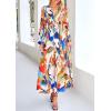 image:imagePRETTYGARDEN Womens Floral Midi Dress Casual Fall V Neck Long Sleeve Flowy Spring Beach Wedding Guest Vacation DressesBlue Watercolour