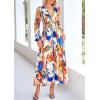 image:imagePRETTYGARDEN Womens Floral Midi Dress Casual Fall V Neck Long Sleeve Flowy Spring Beach Wedding Guest Vacation DressesBlue Watercolour