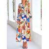 image:imagePRETTYGARDEN Womens Floral Midi Dress Casual Fall V Neck Long Sleeve Flowy Spring Beach Wedding Guest Vacation DressesBlue Watercolour