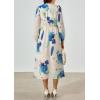 image:imagePRETTYGARDEN Womens Floral Midi Dress Casual Fall V Neck Long Sleeve Flowy Spring Beach Wedding Guest Vacation DressesBlue White Floral