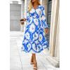image:imagePRETTYGARDEN Womens Floral Midi Dress Casual Fall V Neck Long Sleeve Flowy Spring Beach Wedding Guest Vacation DressesBlue White Watercolour