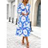 image:imagePRETTYGARDEN Womens Floral Midi Dress Casual Fall V Neck Long Sleeve Flowy Spring Beach Wedding Guest Vacation DressesBlue White Watercolour