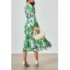 image:imagePRETTYGARDEN Womens Floral Midi Dress Casual Fall V Neck Long Sleeve Flowy Spring Beach Wedding Guest Vacation DressesGreen