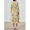 image:imagePRETTYGARDEN Womens Floral Midi Dress Casual Fall V Neck Long Sleeve Flowy Spring Beach Wedding Guest Vacation DressesGreen Floral