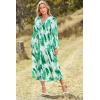 image:imagePRETTYGARDEN Womens Floral Midi Dress Casual Fall V Neck Long Sleeve Flowy Spring Beach Wedding Guest Vacation DressesGreen Watercolour