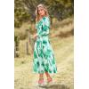 image:imagePRETTYGARDEN Womens Floral Midi Dress Casual Fall V Neck Long Sleeve Flowy Spring Beach Wedding Guest Vacation DressesGreen Watercolour