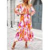 image:imagePRETTYGARDEN Womens Floral Midi Dress Casual Fall V Neck Long Sleeve Flowy Spring Beach Wedding Guest Vacation DressesMulticolored Print