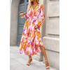 image:imagePRETTYGARDEN Womens Floral Midi Dress Casual Fall V Neck Long Sleeve Flowy Spring Beach Wedding Guest Vacation DressesMulticolored Print
