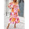 image:imagePRETTYGARDEN Womens Floral Midi Dress Casual Fall V Neck Long Sleeve Flowy Spring Beach Wedding Guest Vacation DressesMulticolored Print