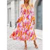 image:imagePRETTYGARDEN Womens Floral Midi Dress Casual Fall V Neck Long Sleeve Flowy Spring Beach Wedding Guest Vacation DressesMulticolored Print