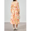 image:imagePRETTYGARDEN Womens Floral Midi Dress Casual Fall V Neck Long Sleeve Flowy Spring Beach Wedding Guest Vacation DressesOrange Floral