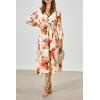 image:imagePRETTYGARDEN Womens Floral Midi Dress Casual Fall V Neck Long Sleeve Flowy Spring Beach Wedding Guest Vacation DressesOrange Watercolour