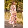 image:imagePRETTYGARDEN Womens Floral Midi Dress Casual Fall V Neck Long Sleeve Flowy Spring Beach Wedding Guest Vacation DressesPink Watercolour