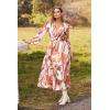 image:imagePRETTYGARDEN Womens Floral Midi Dress Casual Fall V Neck Long Sleeve Flowy Spring Beach Wedding Guest Vacation DressesPink Watercolour