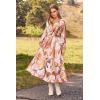 image:imagePRETTYGARDEN Womens Floral Midi Dress Casual Fall V Neck Long Sleeve Flowy Spring Beach Wedding Guest Vacation DressesPink Watercolour
