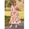 image:imagePRETTYGARDEN Womens Floral Midi Dress Casual Fall V Neck Long Sleeve Flowy Spring Beach Wedding Guest Vacation DressesPink Watercolour