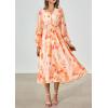 image:imagePRETTYGARDEN Womens Floral Midi Dress Casual Fall V Neck Long Sleeve Flowy Spring Beach Wedding Guest Vacation DressesRed Floral
