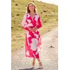 image:imagePRETTYGARDEN Womens Floral Midi Dress Casual Fall V Neck Long Sleeve Flowy Spring Beach Wedding Guest Vacation DressesRose Red Floral