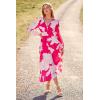 image:imagePRETTYGARDEN Womens Floral Midi Dress Casual Fall V Neck Long Sleeve Flowy Spring Beach Wedding Guest Vacation DressesRose Red Floral