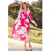 image:imagePRETTYGARDEN Womens Floral Midi Dress Casual Fall V Neck Long Sleeve Flowy Spring Beach Wedding Guest Vacation DressesRose Red Floral
