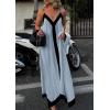 image:imagePRETTYGARDEN Womens Maxi Dress 2026 Summer Sundress V Neck Spaghetti Strap Flowy Elegant Party Dresses Beach Vacation ClothesDusty Blue