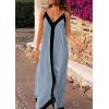 image:imagePRETTYGARDEN Womens Maxi Dress 2026 Summer Sundress V Neck Spaghetti Strap Flowy Elegant Party Dresses Beach Vacation ClothesDusty Blue