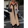 image:imagePRETTYGARDEN Womens Maxi Dress 2026 Summer Sundress V Neck Spaghetti Strap Flowy Elegant Party Dresses Beach Vacation ClothesLight Khaki