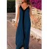 image:imagePRETTYGARDEN Womens Maxi Dress 2026 Summer Sundress V Neck Spaghetti Strap Flowy Elegant Party Dresses Beach Vacation ClothesPeacock Blue