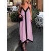 image:imagePRETTYGARDEN Womens Maxi Dress 2026 Summer Sundress V Neck Spaghetti Strap Flowy Elegant Party Dresses Beach Vacation ClothesPink Purple