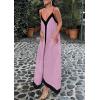 image:imagePRETTYGARDEN Womens Maxi Dress 2026 Summer Sundress V Neck Spaghetti Strap Flowy Elegant Party Dresses Beach Vacation ClothesPink Purple
