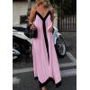 image:imagePRETTYGARDEN Womens Maxi Dress 2026 Summer Sundress V Neck Spaghetti Strap Flowy Elegant Party Dresses Beach Vacation ClothesPink Purple