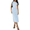 Striped Light Blue White