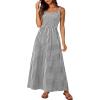 image:imagePRETTYGARDEN Womens 2026 Summer Spaghetti Strap Maxi Dresses Plaid Square Neck A Line Casual Beach Vacation Long SundressBlack