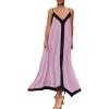 image:imagePRETTYGARDEN Womens Maxi Dress 2026 Summer Sundress V Neck Spaghetti Strap Flowy Elegant Party Dresses Beach Vacation ClothesPink Purple