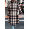 image:imagePRETTYGARDEN Womens Plaid Shacket Jacket Fall Fashion 2026 Long Sleeve Button Up Flannel Shirt Winter Clothing Woolen CoatsBrown