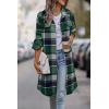 image:imagePRETTYGARDEN Womens Plaid Shacket Jacket Fall Fashion 2026 Long Sleeve Button Up Flannel Shirt Winter Clothing Woolen CoatsDark Green