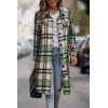image:imagePRETTYGARDEN Womens Plaid Shacket Jacket Fall Fashion 2026 Long Sleeve Button Up Flannel Shirt Winter Clothing Woolen CoatsGreen