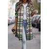 image:imagePRETTYGARDEN Womens Plaid Shacket Jacket Fall Fashion 2026 Long Sleeve Button Up Flannel Shirt Winter Clothing Woolen CoatsGreen