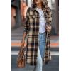 image:imagePRETTYGARDEN Womens Plaid Shacket Jacket Fall Fashion 2026 Long Sleeve Button Up Flannel Shirt Winter Clothing Woolen CoatsNavy
