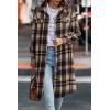 image:imagePRETTYGARDEN Womens Plaid Shacket Jacket Fall Fashion 2026 Long Sleeve Button Up Flannel Shirt Winter Clothing Woolen CoatsNavy